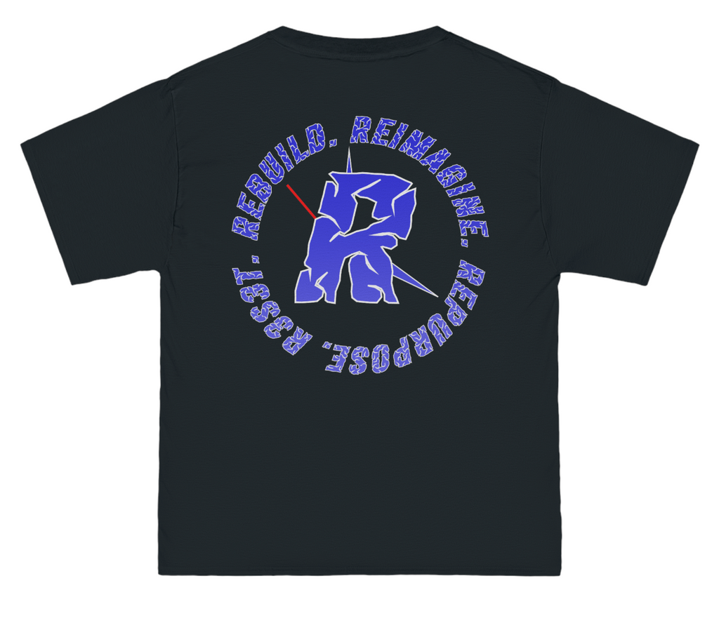 Black/Royal Blue/Ombre/Cotton/Luxury T-Shirt - R3S3T Clothing