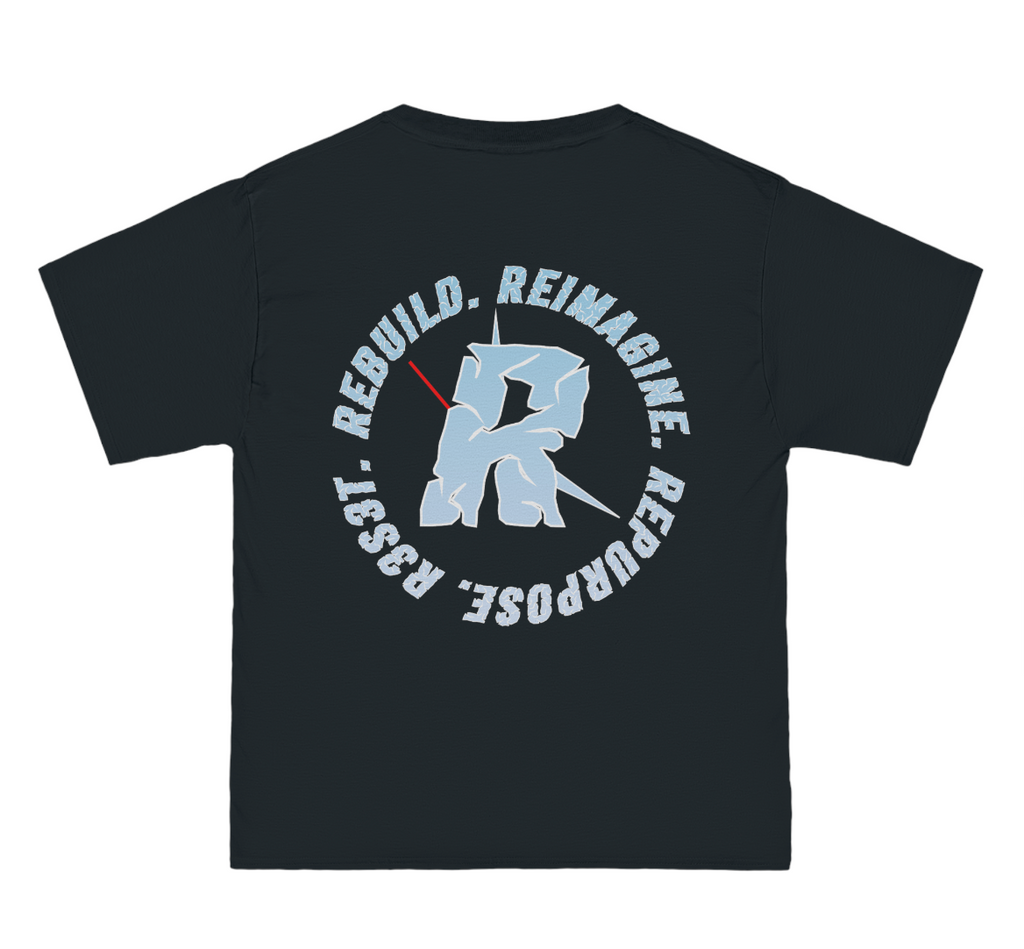 Black/University Blue/Ombre/Cotton/Luxury T-Shirt - R3S3T Clothing
