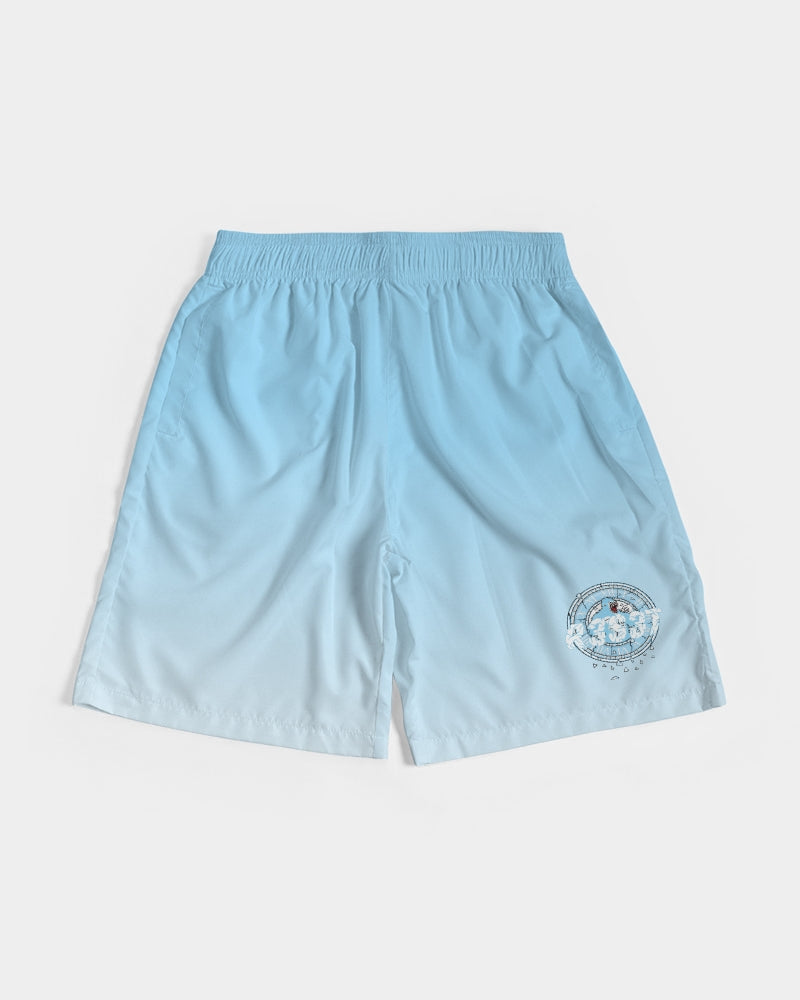 University Blue/White/Ombre/Polyester Sweat Shorts - R3S3T Clothing