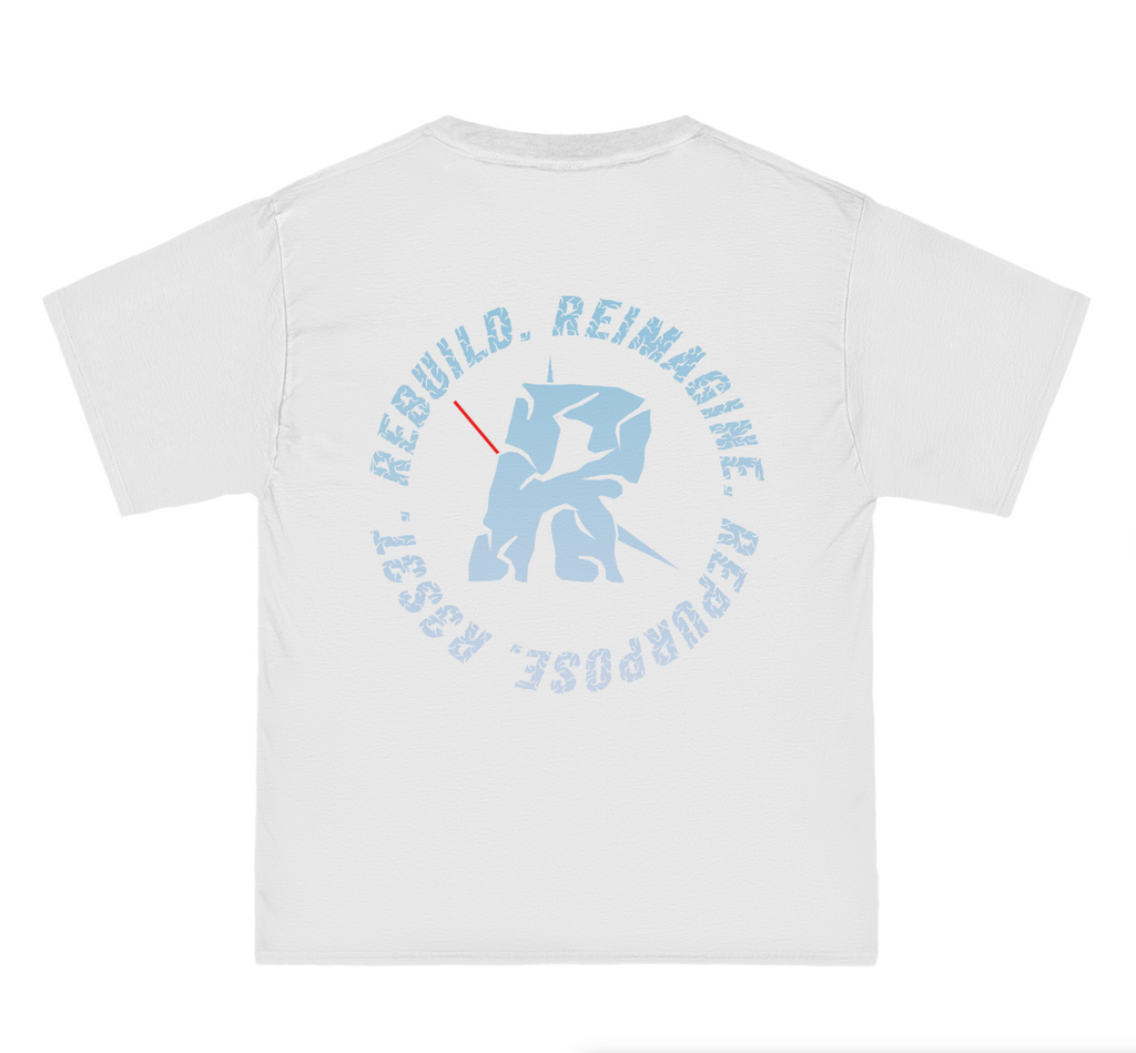 White/University Blue/Ombre/Cotton/Luxury T-Shirt - R3S3T Clothing